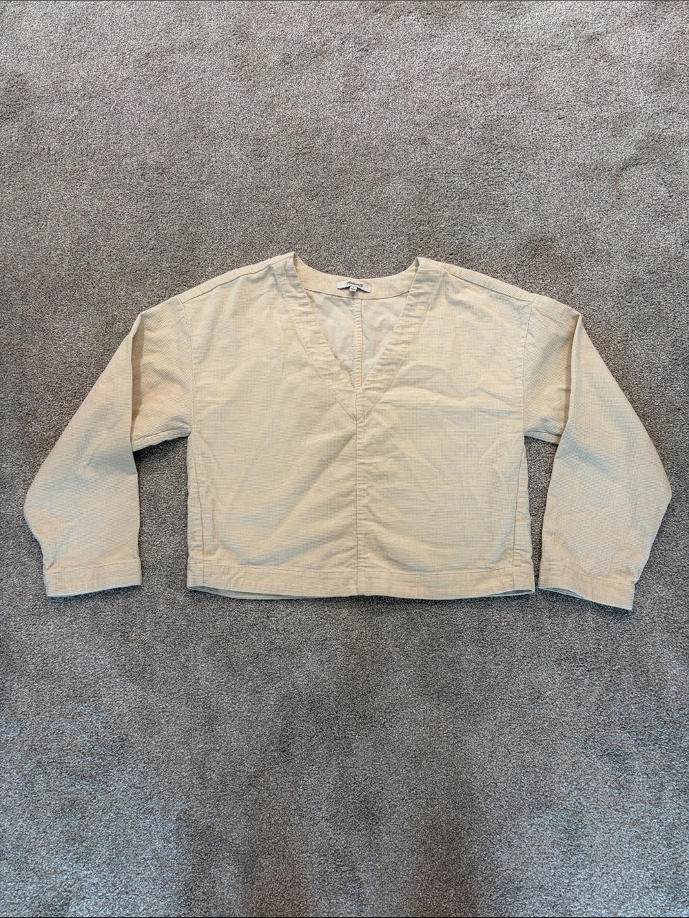 Madewell Waffle-Knit Relaxed V-Neck Top